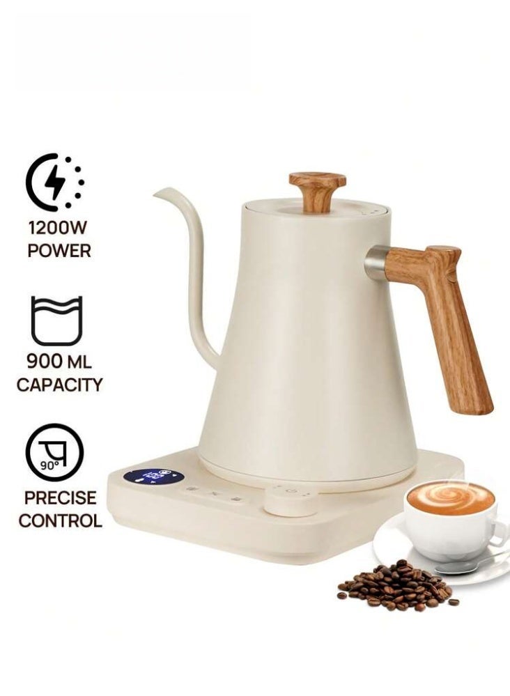 ET-LIFE Electric Gooseneck Kettle 900ML 1200W Water Kettle for Pour-over Coffee & Tea, 304 Stainless Steel Coffee and Tea Pot, Constant Temperature Coffee Kettle - Image 1