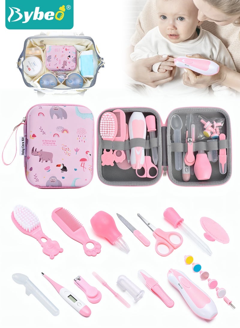 بيبو مجموعة العناية بالطفل 20 في 1 للعناية الصحية والعناية به، مجموعة قص أظافر كهربائية للأطفال، مجموعة العناية الصحية لحديثي الولادة والأطفال الصغار والأولاد والبنات من عمر 0 ​​إلى 3 سنوات، أدوات أساسية للعناية بالطفل حديث الولادة للمنزل والسفر - Image 1