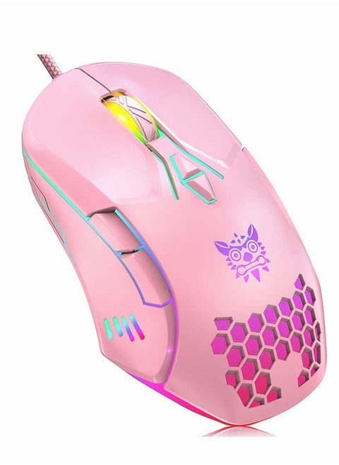Wired RGB Backlit Gaming Mouse with Adjustable 6400 DPI for Enhanced Precision and Performance