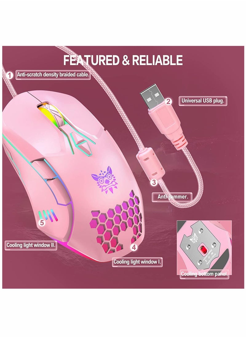Wired RGB Backlit Gaming Mouse with Adjustable 6400 DPI for Enhanced Precision and Performance