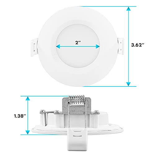 LUXRITE 3 Inch Ultra Thin LED Recessed Lighting, 6W, 5 Color Selectable 2700K | 3000K | 3500K | 4000K | 5000K, CRI 90, 500 Lumens, Dimmable LED Wafer Lights, Wet Rated, UL Listed, Baffle Trim - Image 5