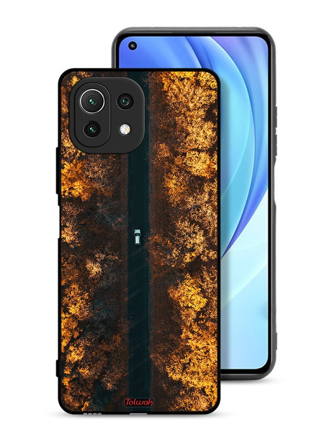 Tolwak Xiaomi Mi 11 Lite Protective Case Cover Road In Autumn Trees - Image 1