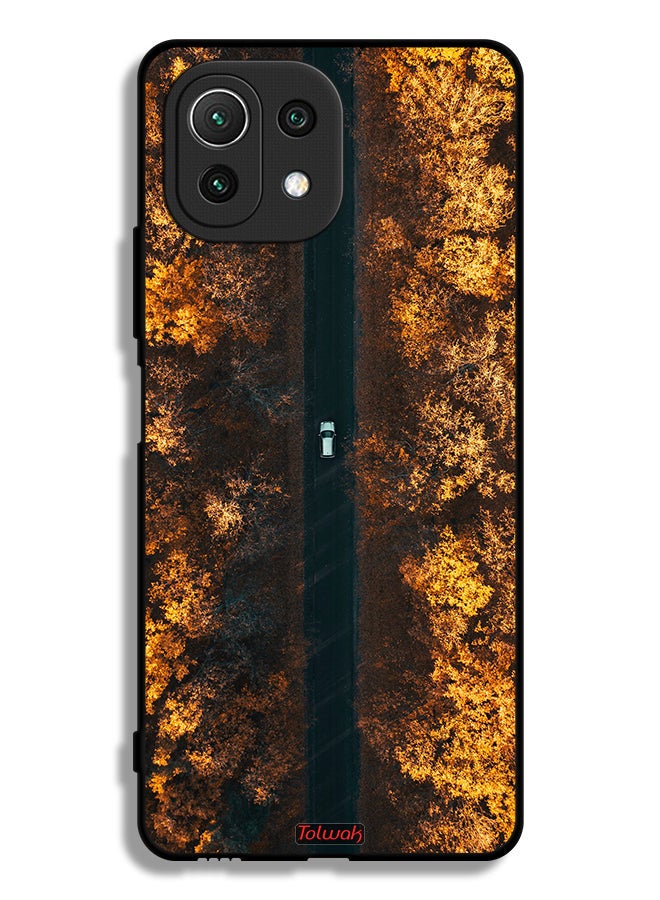Tolwak Xiaomi Mi 11 Lite Protective Case Cover Road In Autumn Trees - Image 2