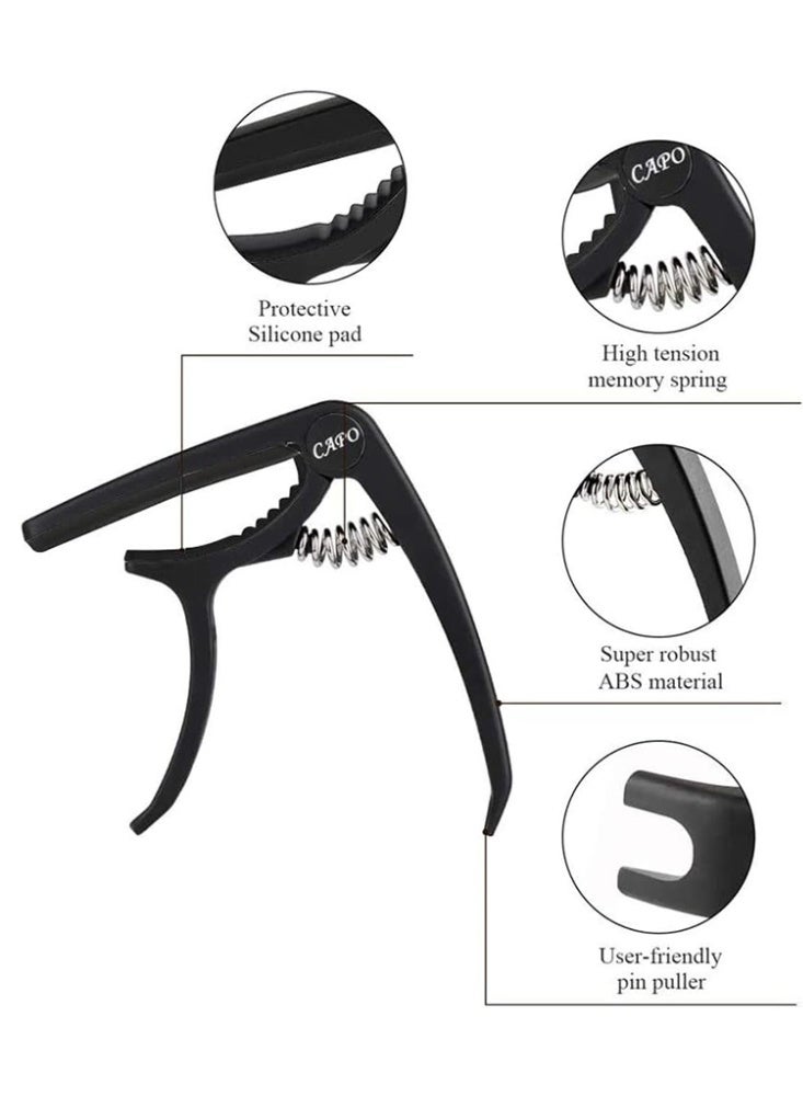 Generic Portable guitar tuning clip with Pick's lightweight metal design, ergonomic and durable, making it an ideal choice for musicians  - Image 3