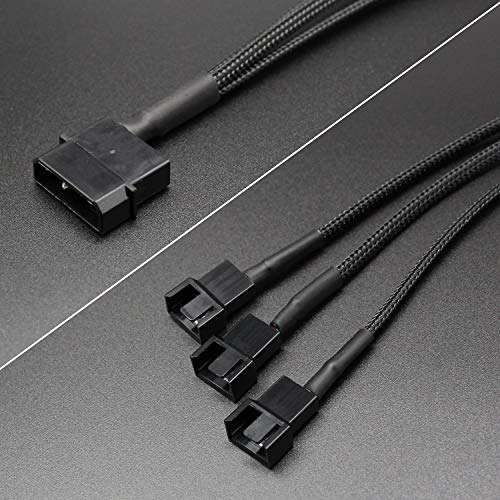 Gavemi 2 Pack Molex to 3 Pin or 4 Pin Fan Adapter Computer PC Case Fan Power Splitter Cable, 10 inch - Image 2