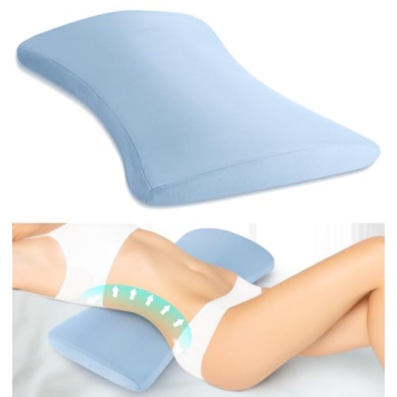 Lumbar Support Pillow with Wedge and Body Positioner Covers for Bed Relief Lower Back Pain:Sciatica Lower Back Pillow for Sleeping-Memory Foam Waist Pillow for Side/Back/Stomach Sleepers - Image 1