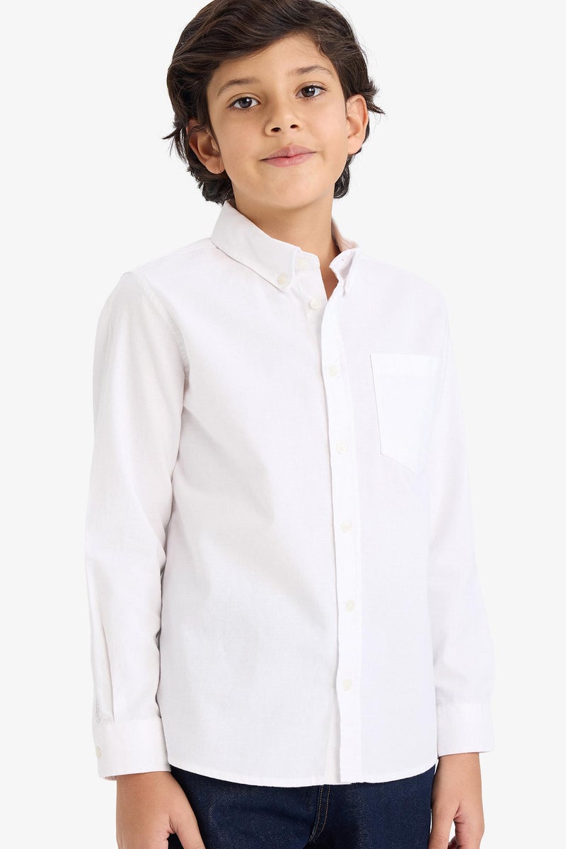 DeFacto White Boy Regular Fit Long Sleeve Shirt Casual - Image 4
