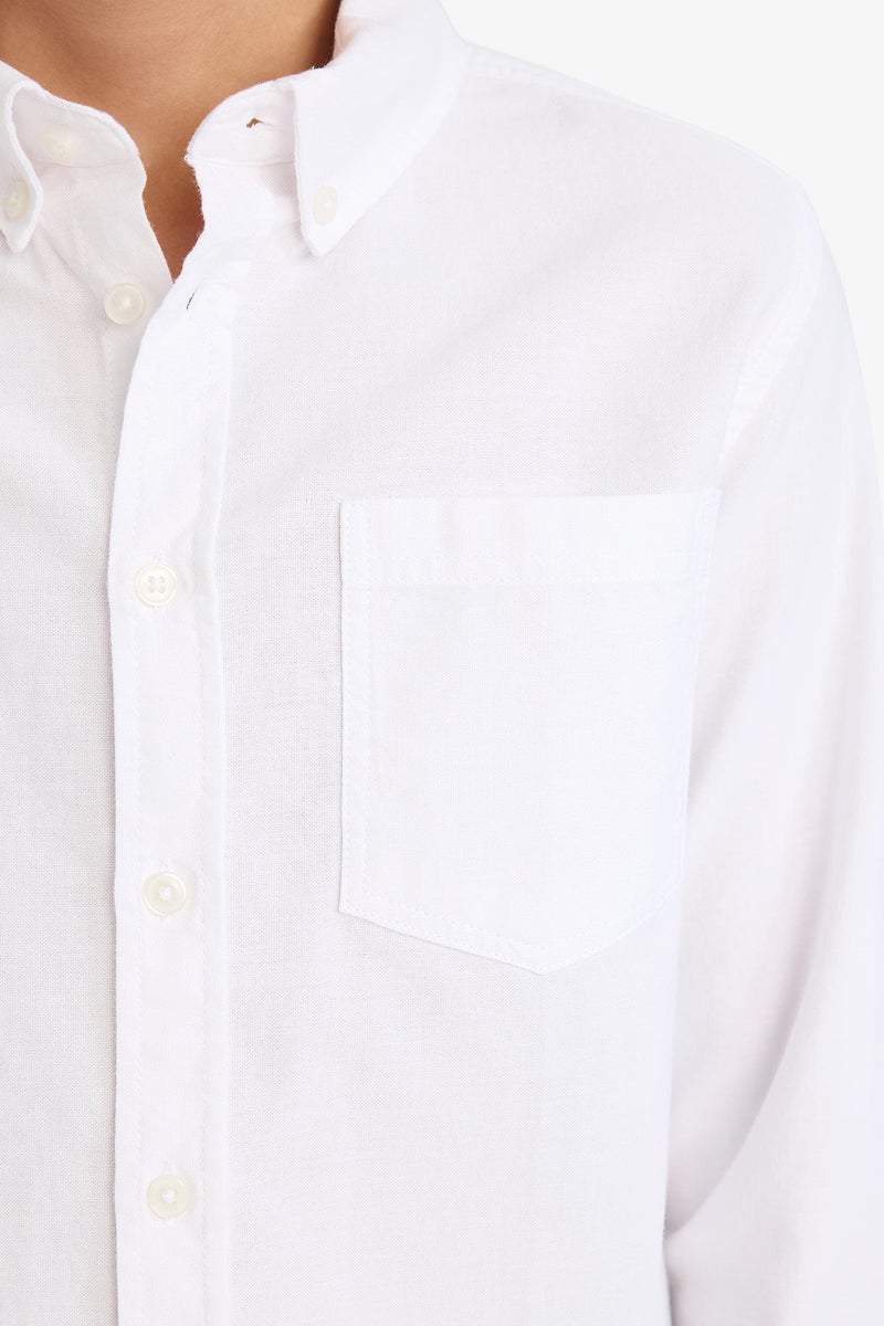 DeFacto White Boy Regular Fit Long Sleeve Shirt Casual - Image 5