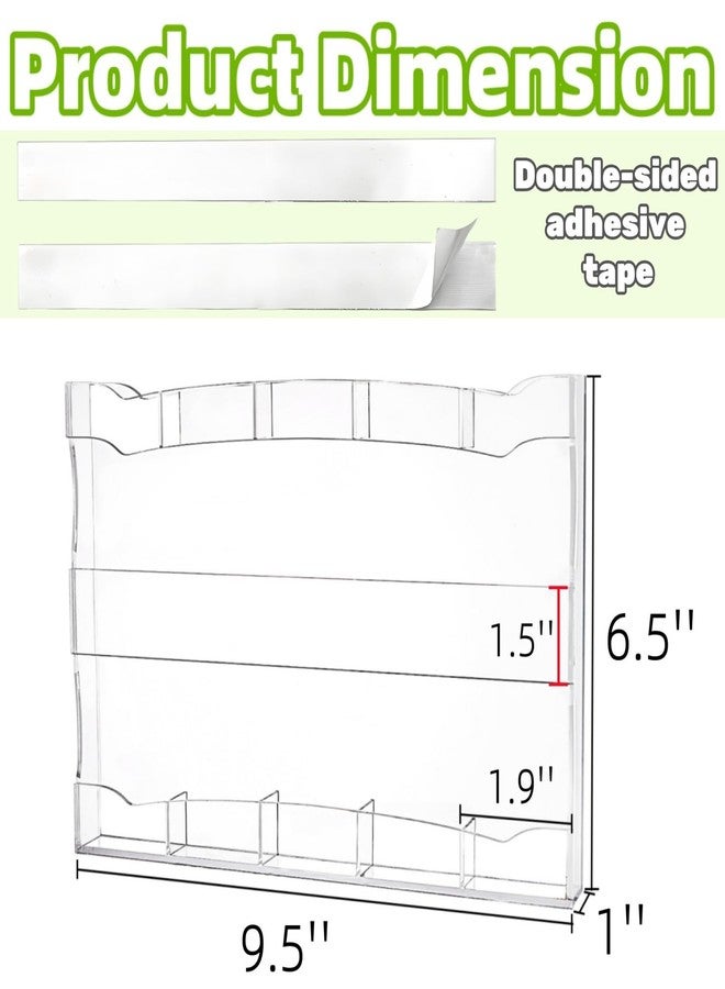Acshio Acrylic Straw Holder for Cabinet Door, 9.5'' Reusable Tumbler Straws Storage Container with Adhesive Tape, Clear Drinking Straw Dispenser Rack for Cupboard Door, Refrigerator, Kitchen - Image 2