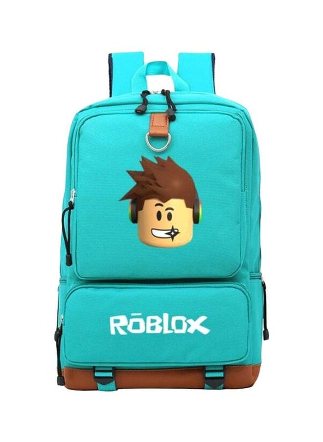 NIBEMINENT Roblox Printed School Bag Cyan/Brown/White  - Image 1
