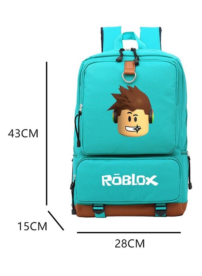 NIBEMINENT Roblox Printed School Bag Cyan/Brown/White  - Image 2