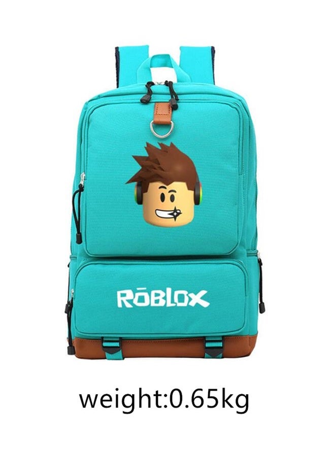 NIBEMINENT Roblox Printed School Bag Cyan/Brown/White  - Image 3