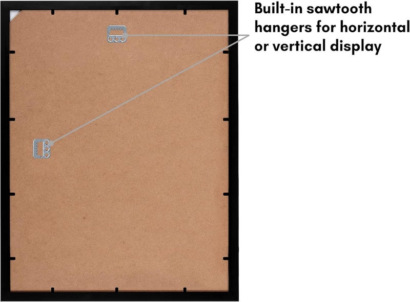 Americanflat 14x18 Picture Frame with Polished Plexiglass - Gallery Style Frame with Engineered Wood - Signature Collection - Photo Frame for Wall Display - Black - Image 5