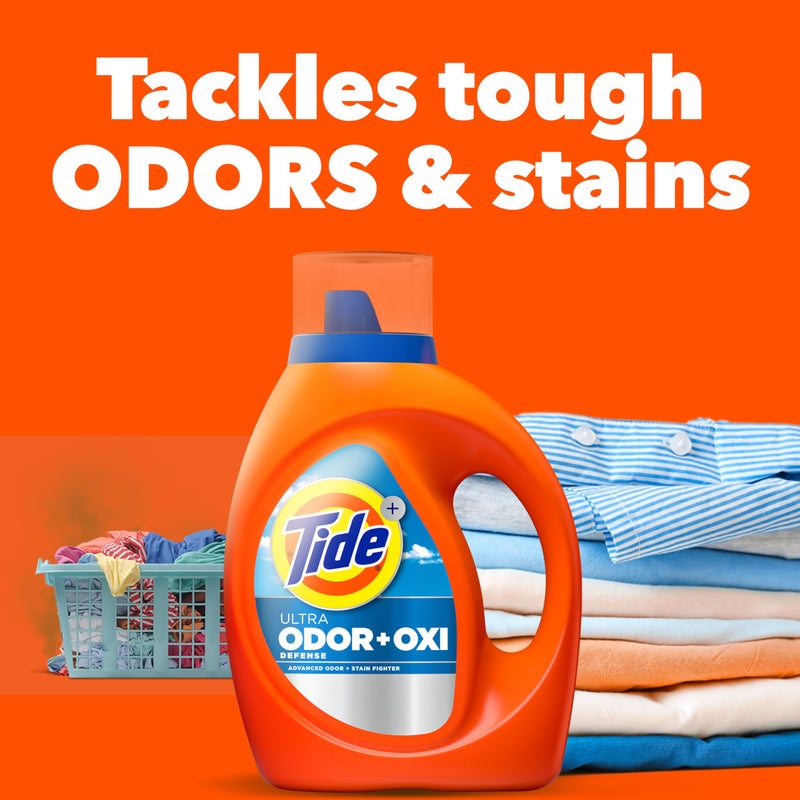 Tide Ultra Odor Defense Plus Oxi Liquid Laundry Detergent, 148 fl oz, 105 Loads, Advanced Odor and Stain Fighting Laundry Detergent Liquid - Image 3
