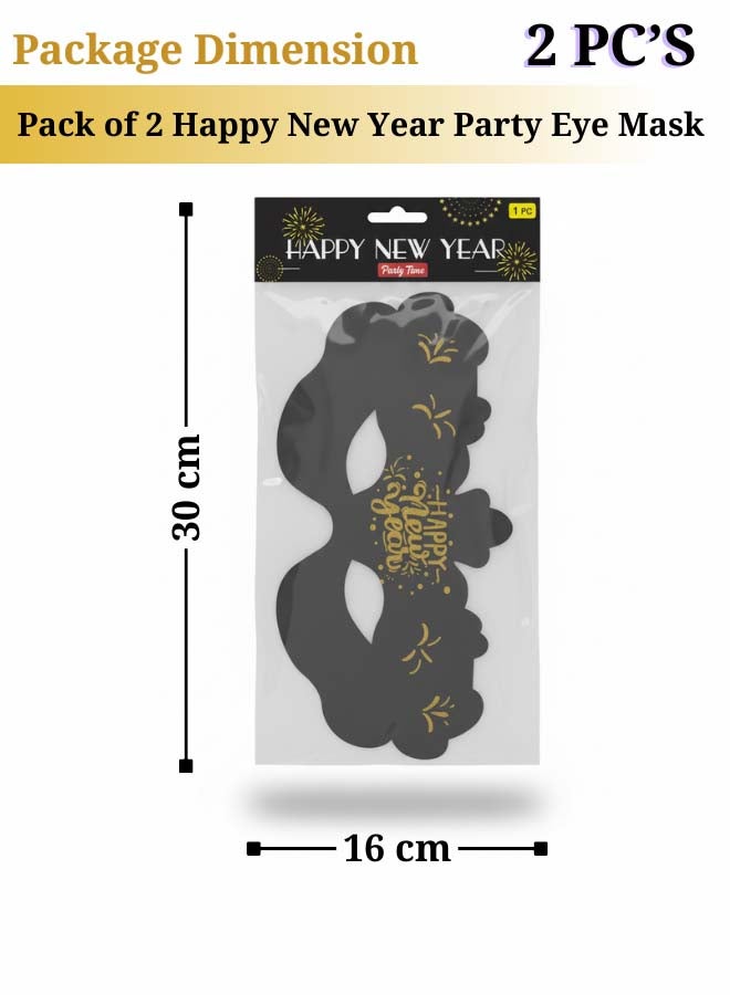 Feelings قناع العين بمناسبة رأس السنة الجديدة - أسود وذهبي - مجموعة من 2 - Image 2