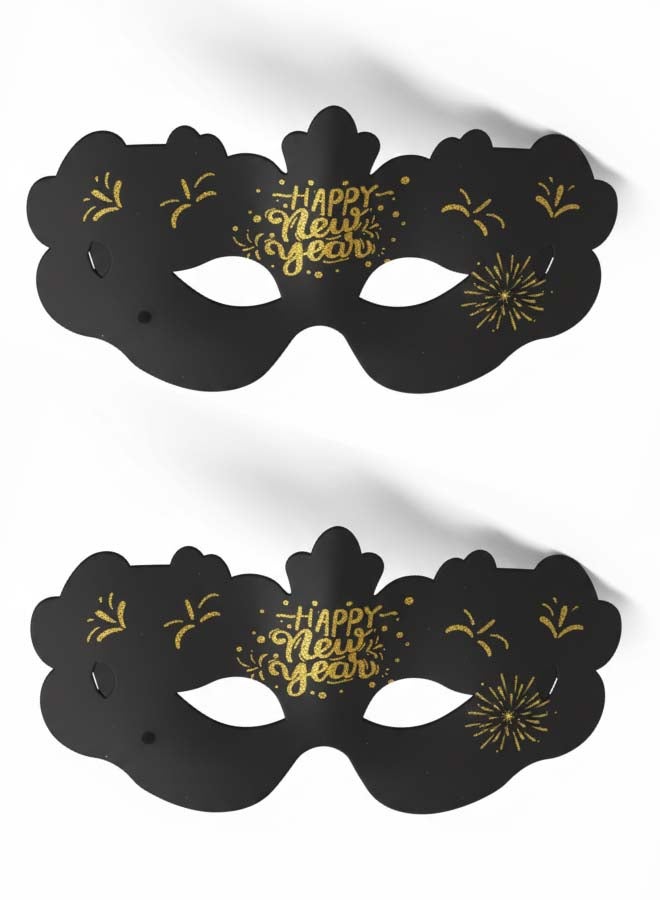 Feelings قناع العين بمناسبة رأس السنة الجديدة - أسود وذهبي - مجموعة من 2 - Image 1