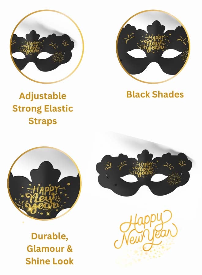 Feelings قناع العين بمناسبة رأس السنة الجديدة - أسود وذهبي - مجموعة من 2 - Image 3