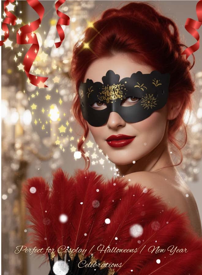 Feelings قناع العين بمناسبة رأس السنة الجديدة - أسود وذهبي - مجموعة من 2 - Image 4