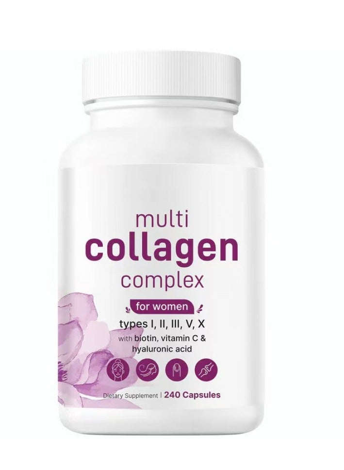 Collagen Micro Ingredients Multi Collagen Protein capsule , 2 Pounds – Type I,II,III,V,X with Biotin, Hyaluronic Acid, Vitamin C – Unflavored Collagen Peptides – Keto & Paleo Friendly, Easy Dissolve, Non-GMO 240 Capsules - Image 1