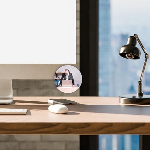 Aogigigio 2pcs Desk Mirror Office Cubicle - Adjustable Rear View Computer Monitor Small Removable Mirror to See Behind You for Work Accessories, 2inch - Image 2