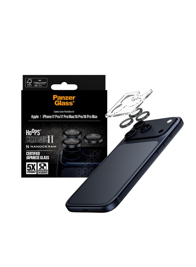 PanzerGlass iPhone 17 Pro Max / 17 Pro / 16 Pro Max / 16 Pro Camera Lens Protector Hoops, Ceramic Rings w/ Ultra High Clarity, Anti-Scratch Anti-Fingerprint, Easy Install, Black - Image 5