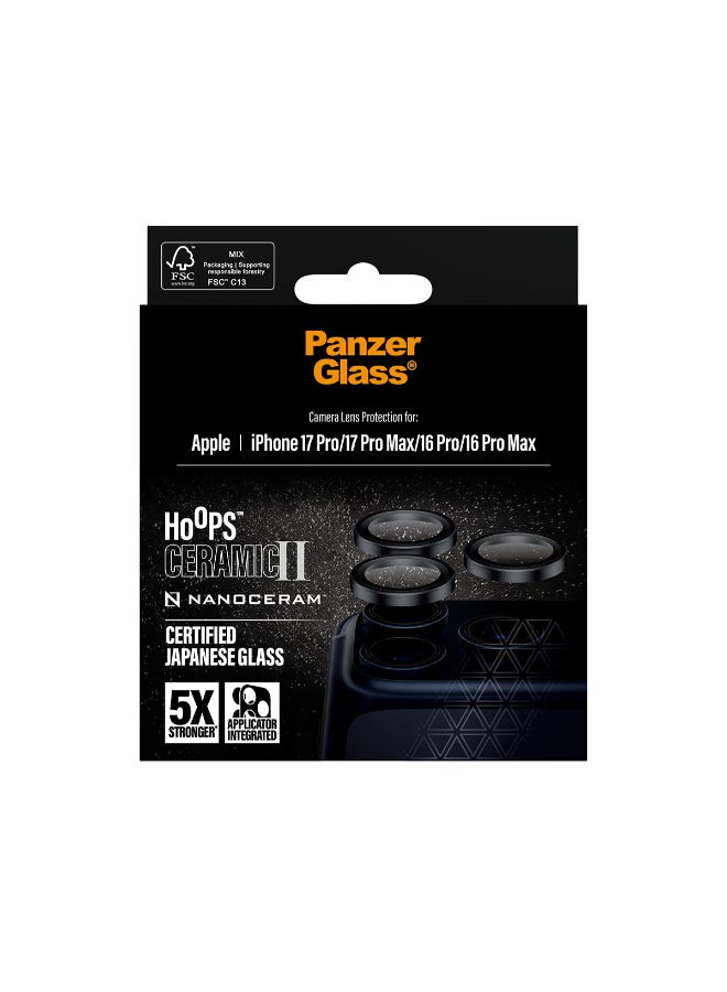PanzerGlass iPhone 17 Pro Max / 17 Pro / 16 Pro Max / 16 Pro Camera Lens Protector Hoops, Ceramic Rings w/ Ultra High Clarity, Anti-Scratch Anti-Fingerprint, Easy Install, Black - Image 3
