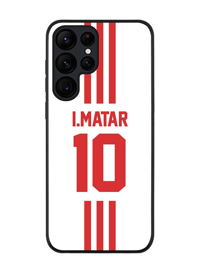 Stylizedd Rugged Black edge case for Samsung Galaxy S23 Ultra 5G Slim fit Soft Case Flexible Rubber Edges Anti Drop TPU Gel Thin Cover - Football Team - UAE Player Name - I.Matar - Image 1