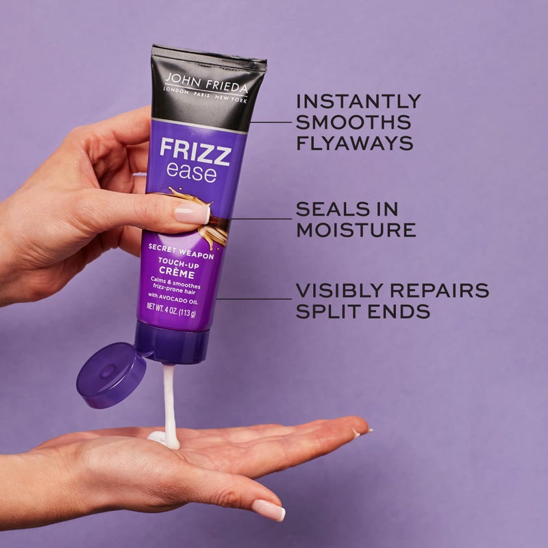 John Frieda Frizz Ease Secret Weapon Touch-Up CrÃ¨me, Smoothing Cream for Flyaways, Frizz-Free & Split Ends, Infused with Avocado Oil to Seal in Moisture and Eliminate Flyaways, 4 Oz, Pack of 2 - Image 3