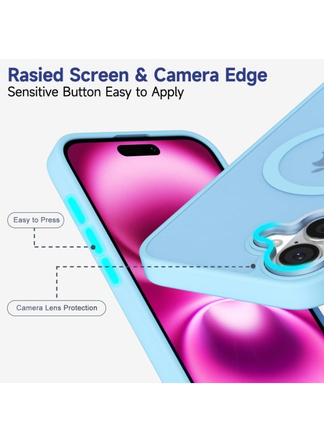 ACLIX Matte Magnetic Case for iPhone 17, Compatible with MagSafe, Plating Luxury Cover, Matte Soft TPU Shockproof Protective Phone Case, (Mist Blue) - Image 3