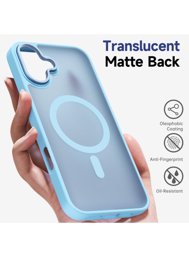 ACLIX Matte Magnetic Case for iPhone 17, Compatible with MagSafe, Plating Luxury Cover, Matte Soft TPU Shockproof Protective Phone Case, (Mist Blue) - Image 2