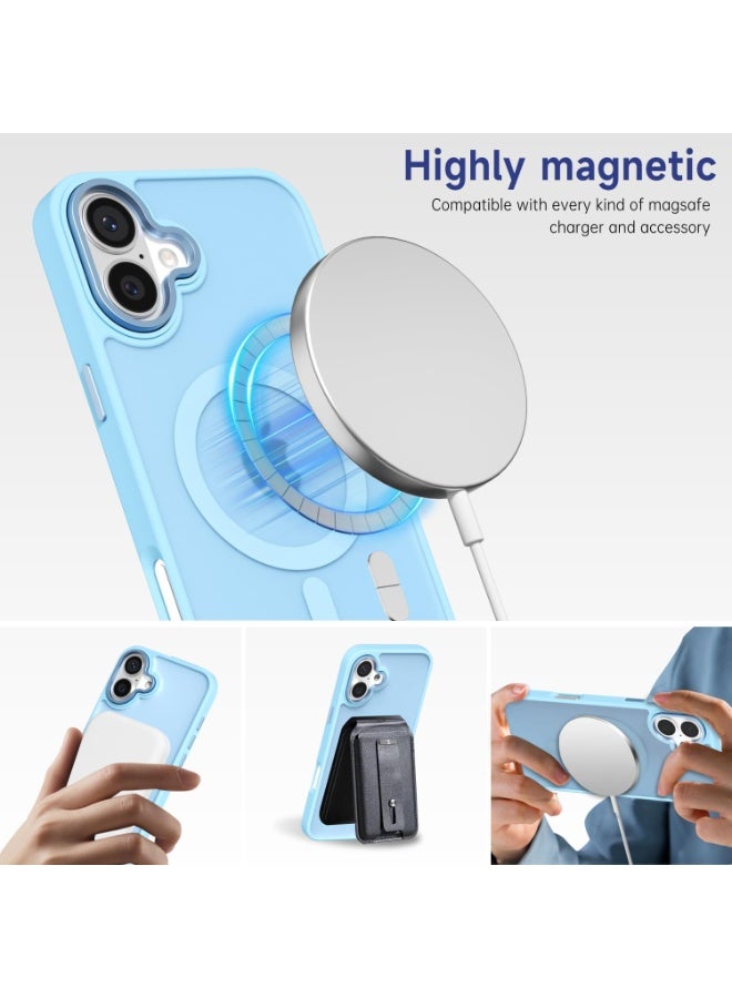 ACLIX Matte Magnetic Case for iPhone 17, Compatible with MagSafe, Plating Luxury Cover, Matte Soft TPU Shockproof Protective Phone Case, (Mist Blue) - Image 5