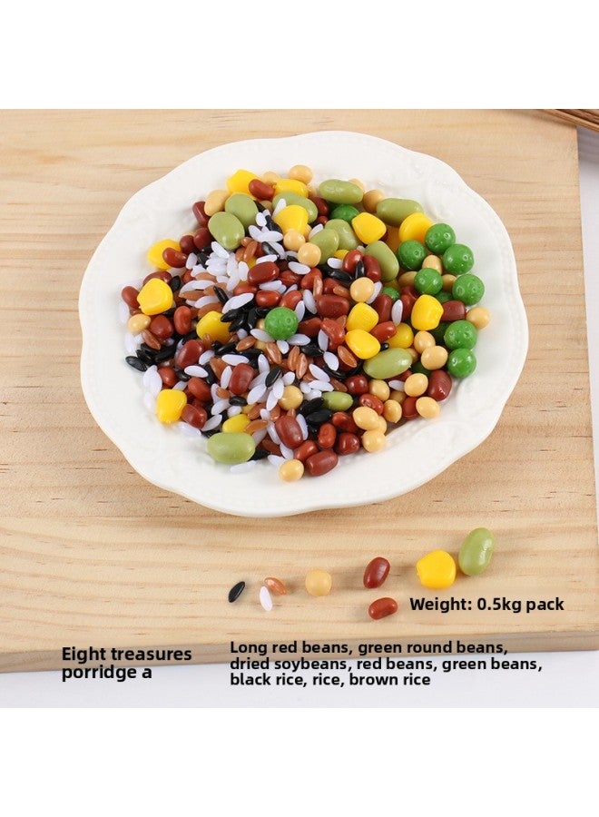 PVC Simulation Food Play Grain Food Model Miniature Food Play Rice Raisins Eight Treasures Porridge Decorative Props-Color:Eight Treasures Porridge A - Image 1