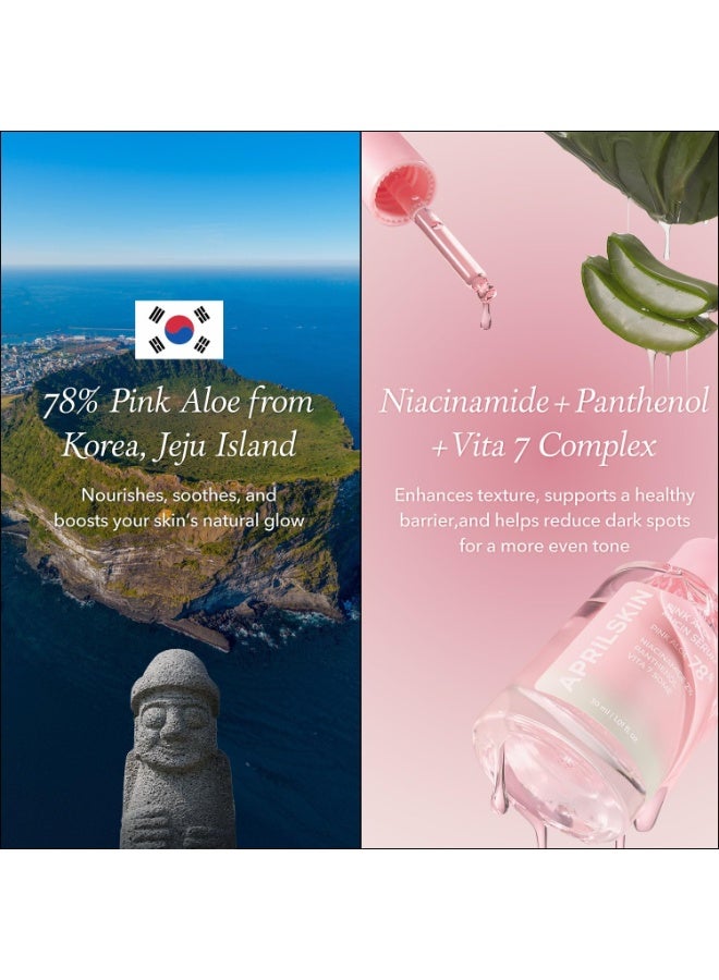 أبريل سكين مصل اللوحة الوردية 1.01 fl.oz (30 مل) ترطيب 78٪ صيغة اللوحة الجيجو مع التشطيب غير اللاصق لمظهر الزجاج المتوهج ، العناية بالبشرة الكورية - Image 5