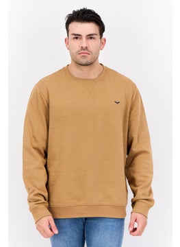 Threadbare Men Crew Neck Embroidered Long Sleeves Sweatshirt, Brown  - Image 1
