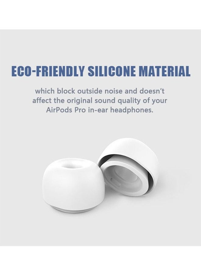 Generic - 6 Pairs Ear Tips Replacement Compatible for Airpods Pro, Portable Silica Gel Anti Slip Reducing Noise in Ear Eartips With Storage Box, 3 Sizes Silicone Ear Tips (White) - Image 1