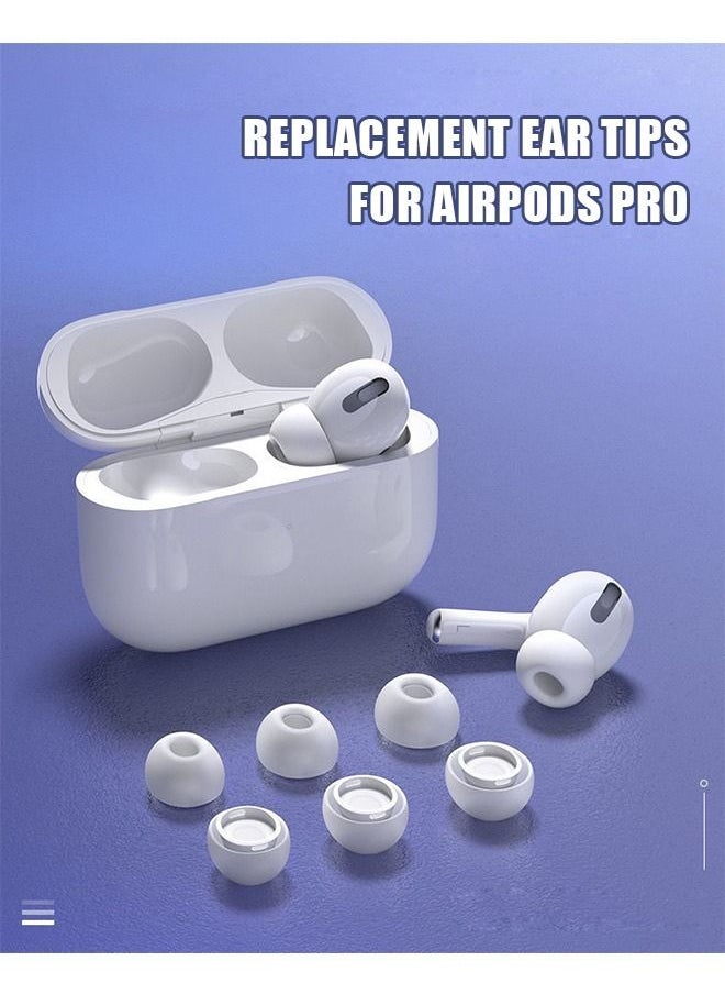 Generic - 6 Pairs Ear Tips Replacement Compatible for Airpods Pro, Portable Silica Gel Anti Slip Reducing Noise in Ear Eartips With Storage Box, 3 Sizes Silicone Ear Tips (White) - Image 1