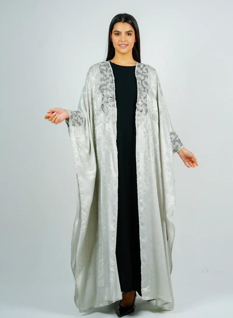 Rosette Abaya Elegant Luxury Bisht with Embroidery stones