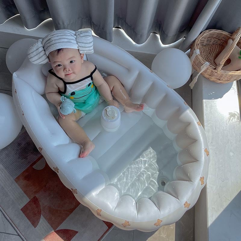 Ins Nordic Baby Inflatable Bathtub Children'S Sitting And Lying Integrated Inflatable Bathtub Multi-Functional Bathtub - Image 4