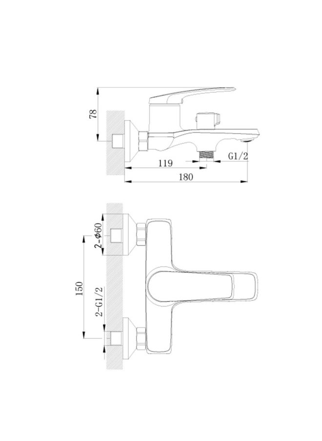 DANUBE HOME - Milano Nico Bath Shower Mixer W/Shower Set Chrome – Made In China - Image 1