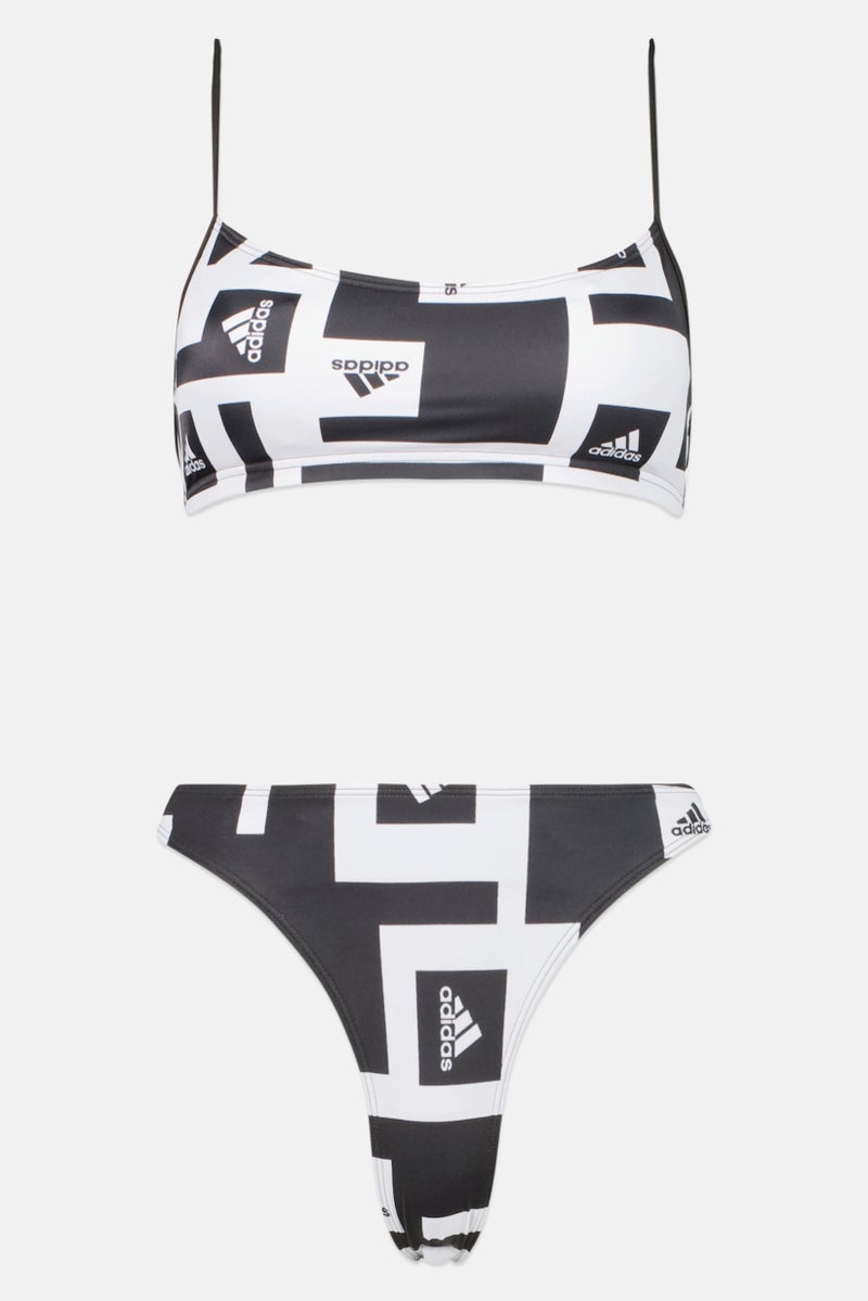 Adidas بيكيني نسائي مكون من قطعتين بشعار العلامة التجارية، متعدد الألوان - Image 1