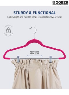ZOBER 20 Pack Premium Velvet Skirt Hangers with metal clips  - Image 5