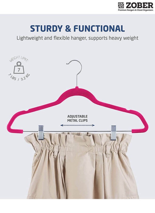 ZOBER 20 Pack Premium Velvet Skirt Hangers with metal clips  - Image 5