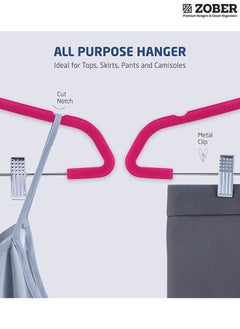 ZOBER 20 Pack Premium Velvet Skirt Hangers with metal clips  - Image 4