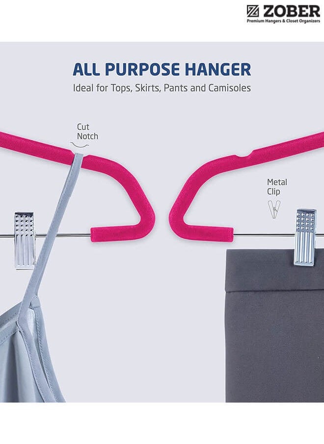 ZOBER 20 Pack Premium Velvet Skirt Hangers with metal clips  - Image 4