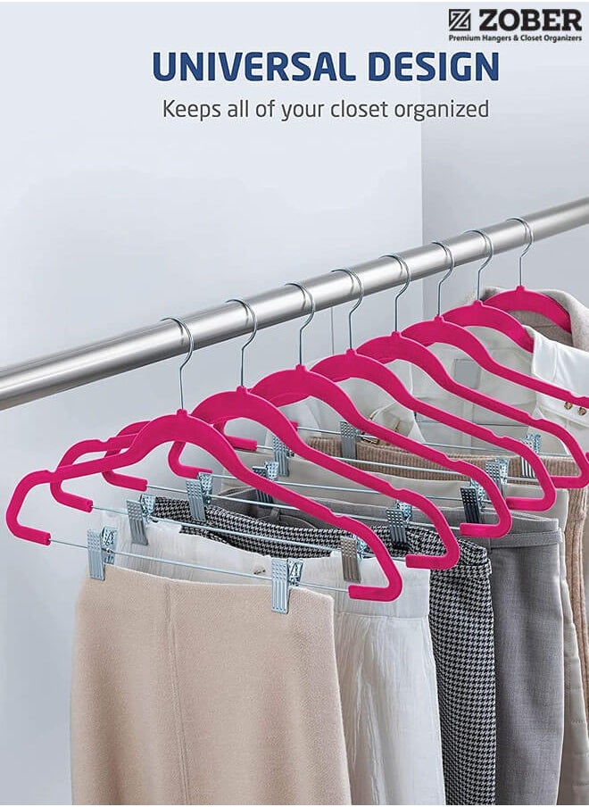 ZOBER 20 Pack Premium Velvet Skirt Hangers with metal clips  - Image 2