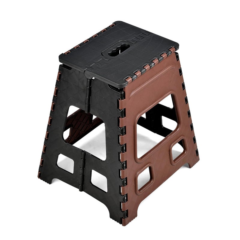Kuber Industries Kuber Industries Stool Foldable Stool Collapsible Camping Chair Stool for OutdoorFishingHikingGardeningTravel Portable Stool Multipurpose Sitting Stool Large Brown Black  - Image 3