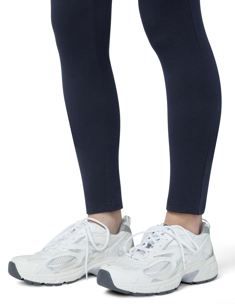 HUE Women's Wide Waistband Blackout Cotton Leggings, Assorted Hosiery, Navy, Large US - Image 5