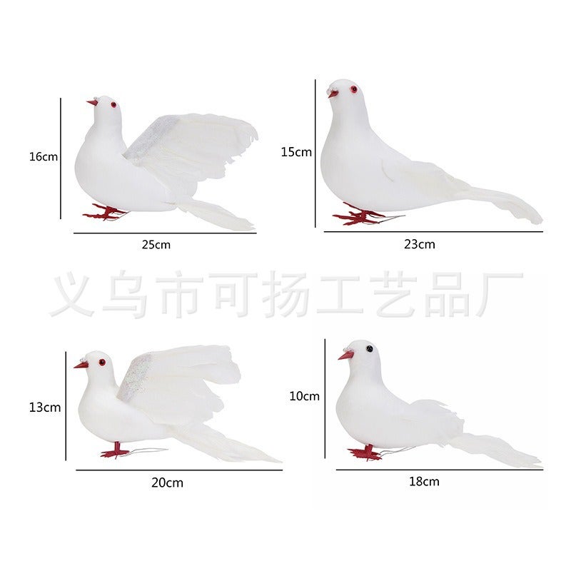Simulation Peace Pigeon Creative Decoration Home Decoration Outdoor Pography Props Crafts Supply White Pigeon - Image 4