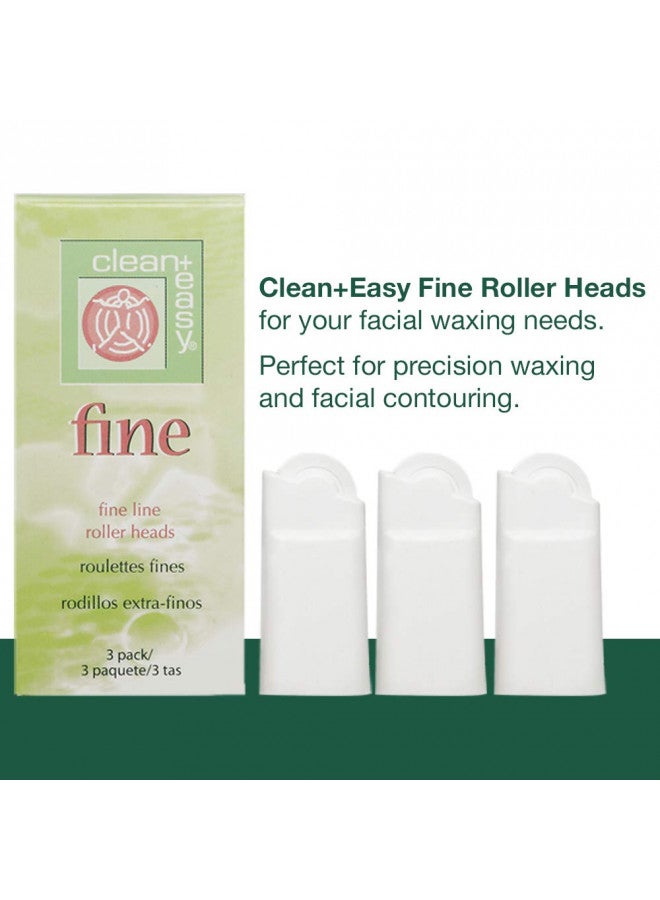 Clean + Easy Fine Roller Head For Facial Hair Removal, Roll-On Waxing System, 3-Pack - Image 3