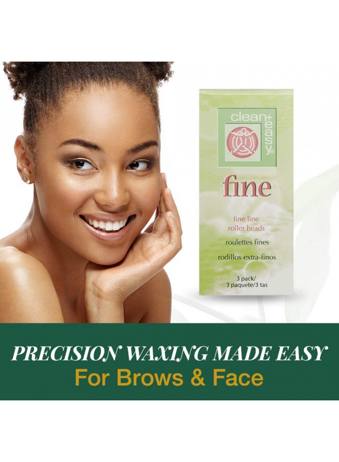 Clean + Easy Fine Roller Head For Facial Hair Removal, Roll-On Waxing System, 3-Pack - Image 5